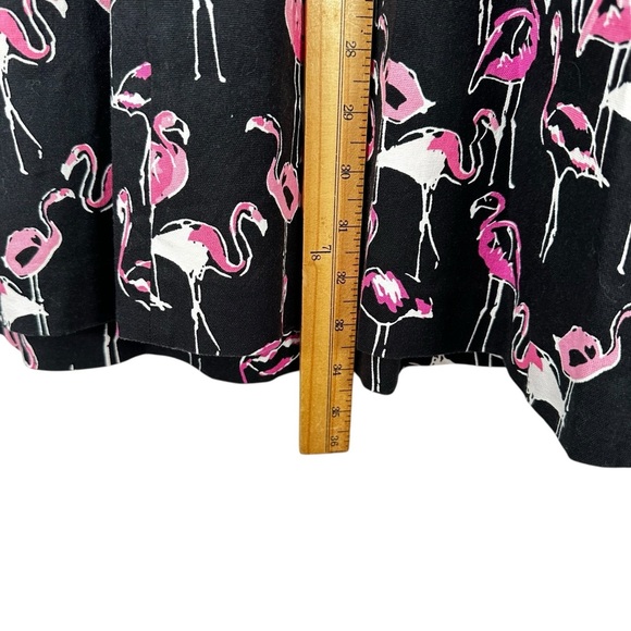 Crown & Ivy Flamingo Fit Flare Dress Size 4 Black Pink Preppy Coastal Style - Picture 13 of 14